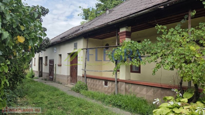 A family house in Boldogkőújfalu surrounded by greenery and a garden, with traditional architecture.
