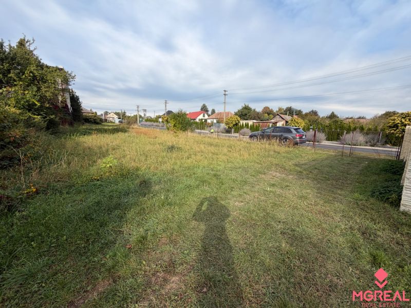 Residential plots in the village of Veľké Ripňany on Mlynská Street with green grass and shrubs.