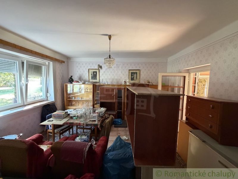 Living room in a family house with furniture and decorations.