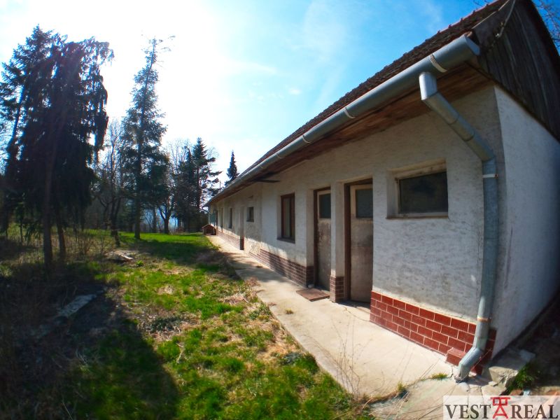 The exterior of a family house in Buková with a garden and trees on the property.