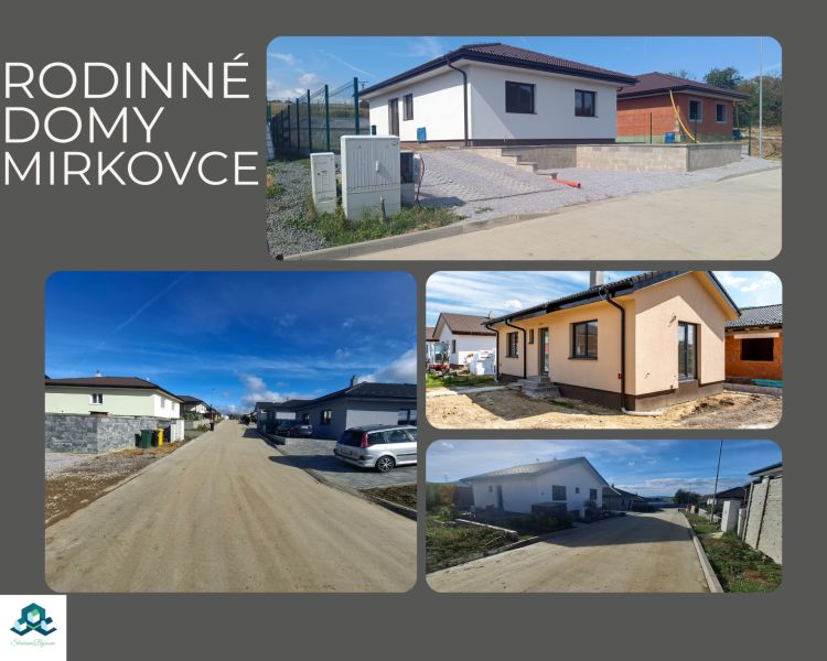 Family houses in Mirkovce in the picture depict various constructions on the street.