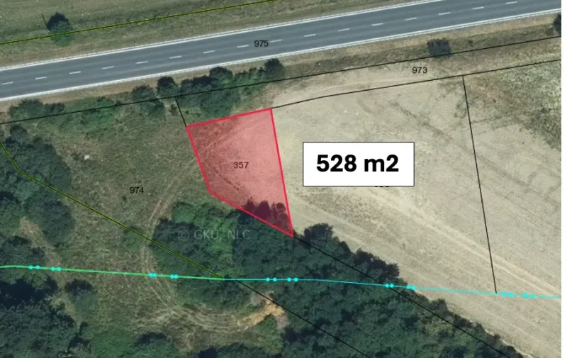 A plot of land with an area of 528 m² in the cadastral area of Nové Hony, suitable for agricultural purposes.