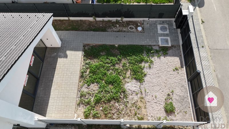 A view from above of the courtyard at a family house in Cífer, Trnava.