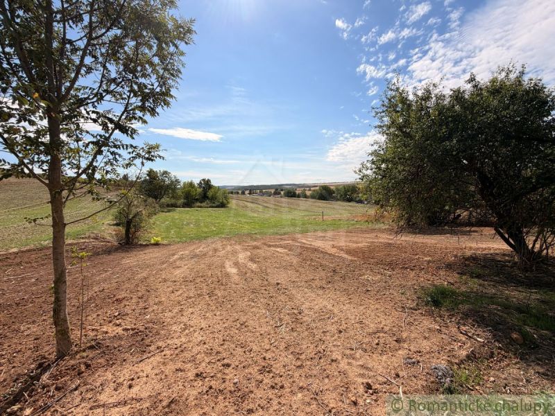 A residential exterior with land in Dedinka, surrounded by greenery under a blue sky.