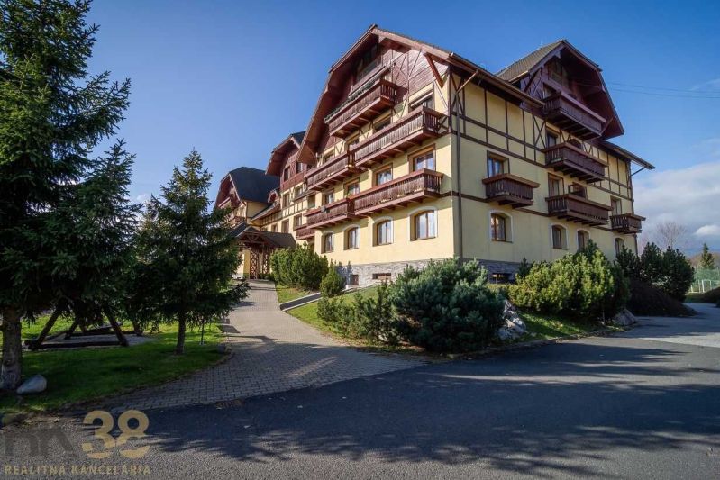 A residential building in Veľká Lomnica offers a 2-room apartment in a pleasant mountain environment.