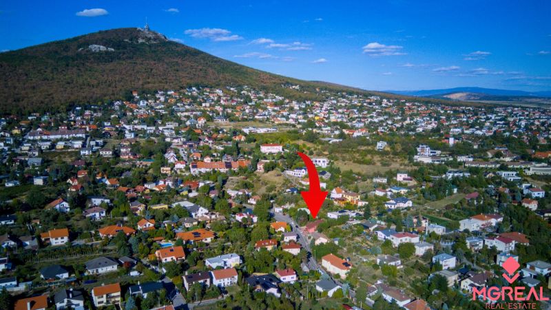 Aerial view of family houses on Chmeľová dolina street, Zobor.