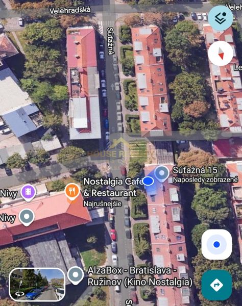 Aerial view of Súťažná Street in Bratislava - Ružinov and its surroundings.