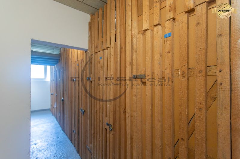 Wooden basement spaces in the interior of a 3-room apartment.