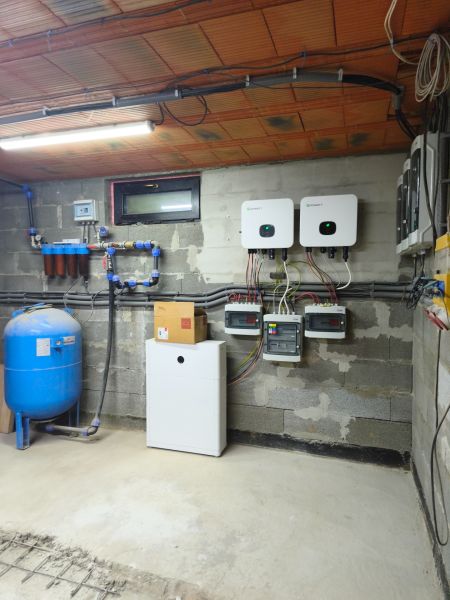 Core installation room in a family house with technology and wiring.