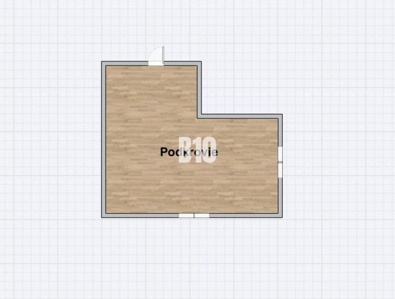 Attic with wooden decor flooring in a family house, L-shaped room.