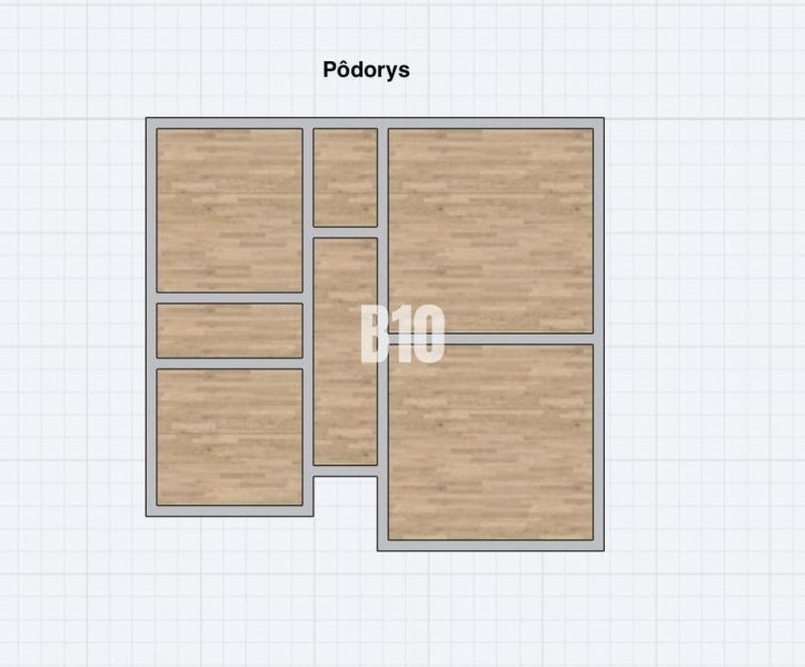 Floor plan of a family house in Púchov with a wooden decor floor.