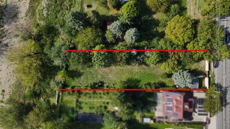 Aerial view of greenery in Bratislava - Devín on Devínska cesta, Recreational plots.