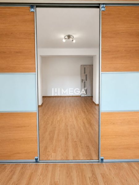 Interior of a 2-room apartment with doors and flooring featuring a wood design.