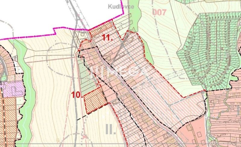 Map with designation of residential plots in the Brestovská area, Humenné.