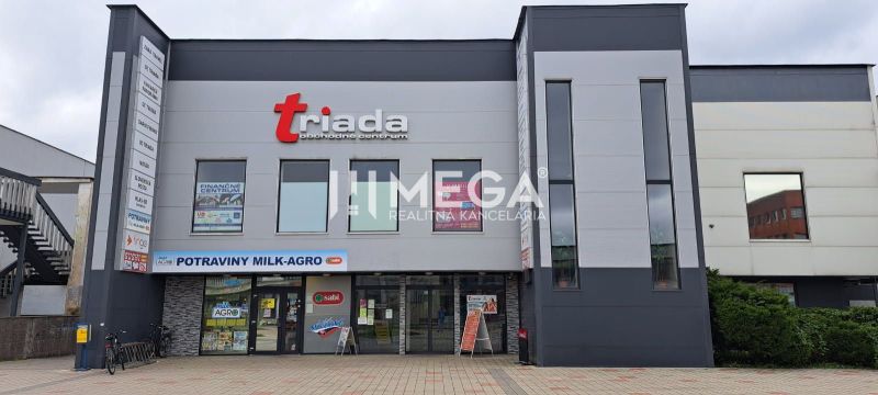 Shopping center with offices on Freedom Square in Humenné.