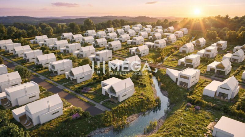 Visualization of the construction of family houses by the stream at Suchý Jarek, Humenné, plots - housing.