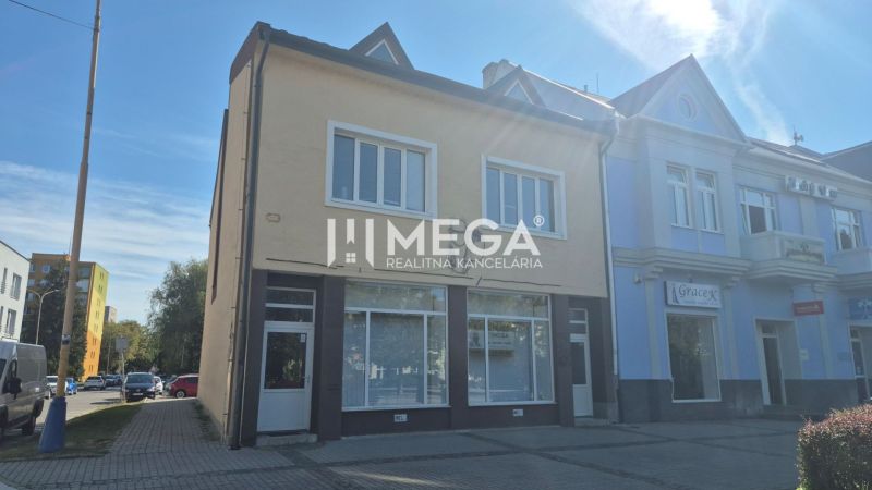A building with commercial premises on Freedom Square in Humenné.