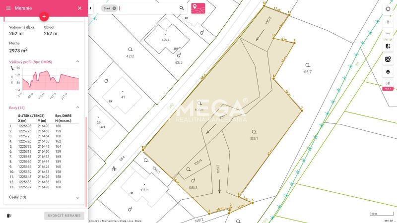 Land plot for sale in Michalovce, Staré, suitable for residential use with an area of 2978 m².