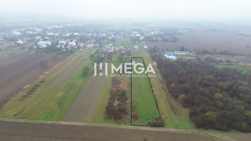 Aerial view of agricultural and forest lands in Pusté Čemerné on Pusté Čemerné street.
