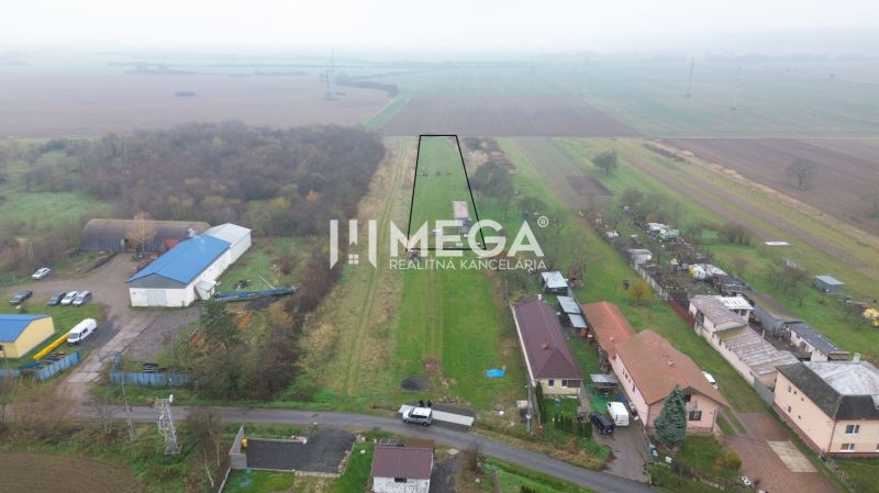 Aerial view of agricultural and forest lands in Pusté Čemerné.