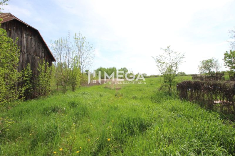 Lands - living in Senné, grass, trees, wooden structure on the left side.
