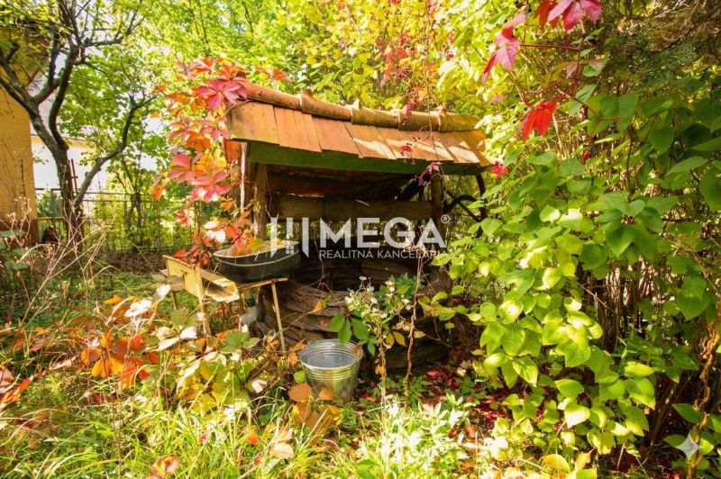 A well in the garden of a family house in Petrovce surrounded by green and red leaves.
