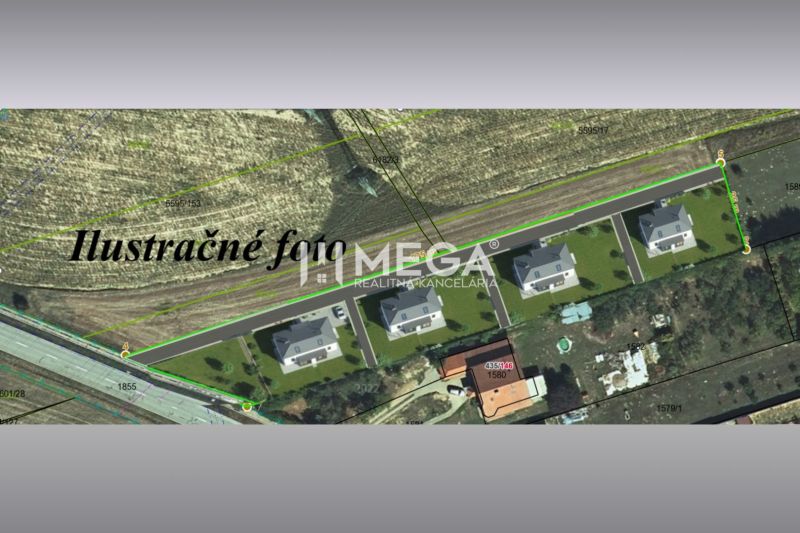 Illustrative view of residential plots in Mokrance with a proposal for family houses.
