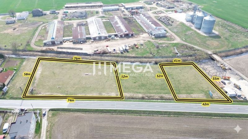 Parcels in the Hriadky production premises with exact land dimensions.