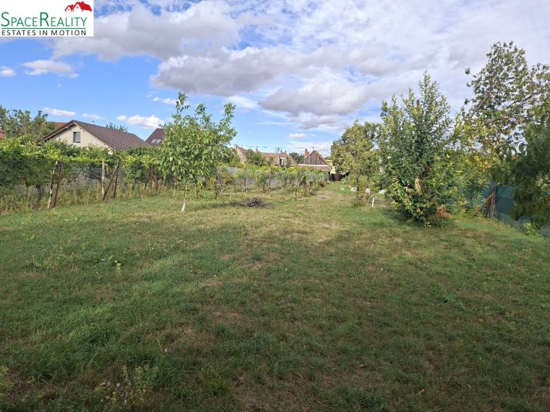 Land - residential in Viničné on Hlavná Street with fruit trees and a vineyard.